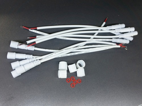 5 Pairs 2-Conductor 2Pin Waterproof Power Cable Set DC Connector Male Female LED - Picture 2 of 11