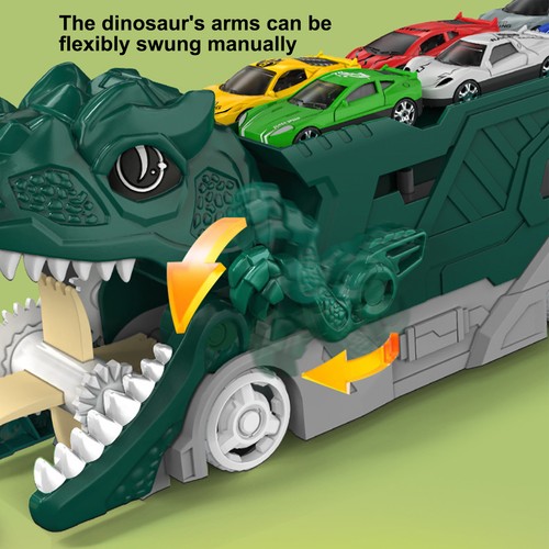Tyrannosaurus Dinosaur Truck Toys Foldable Track Transforming Dinosaur Transport - Picture 7 of 15