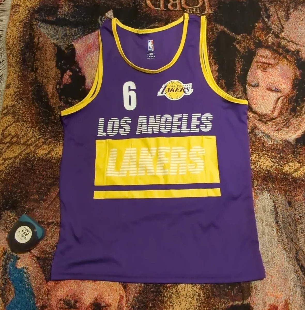 Lebron James #6 Los Angeles Lakers Jersey Mens Large Purple UNK NBA