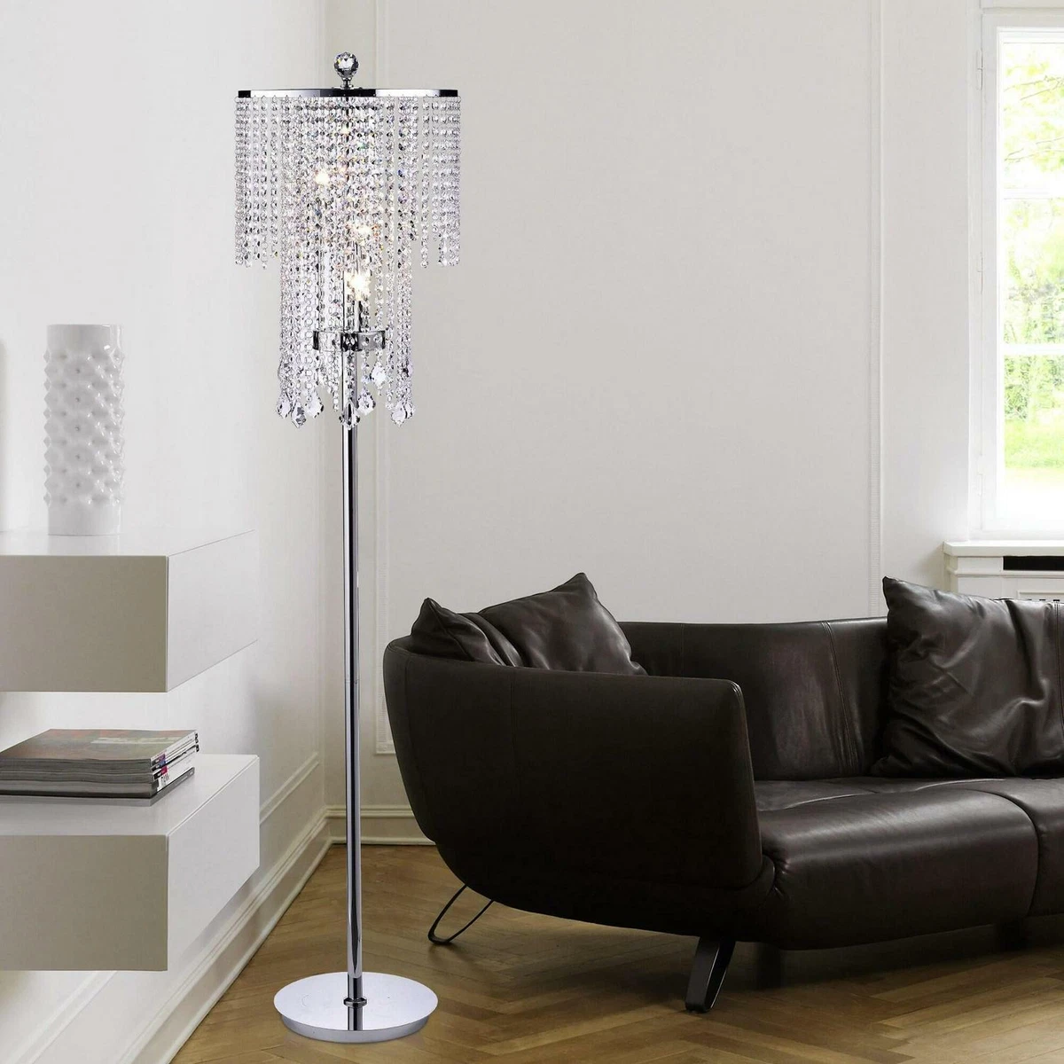 Chrome And Crystal Floor Lamp eBay
