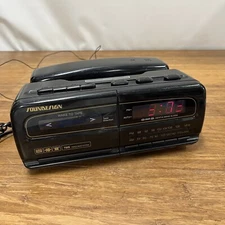 VTG Soundesign 7553BLK Clock Radio Alarm Cassette Player Telephone Phone 80s-90s