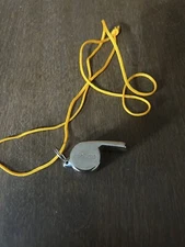 Coaches Whistle For Sports Camping Fishing Hiking Protection On Yellow Cord