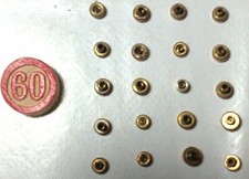 60 LOTTO DI CORONE LAMINATE ORO PER OROLOGI A MOLLA A CARICA MANUALE