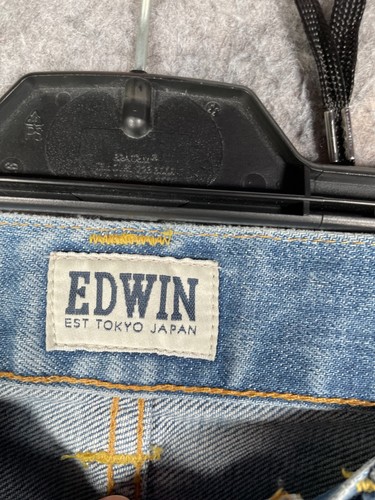 Edwin Jeans Mens 30x34 Blue ED-80 Denim Japanese Slim Tapered Light Button Fly - Picture 9 of 17