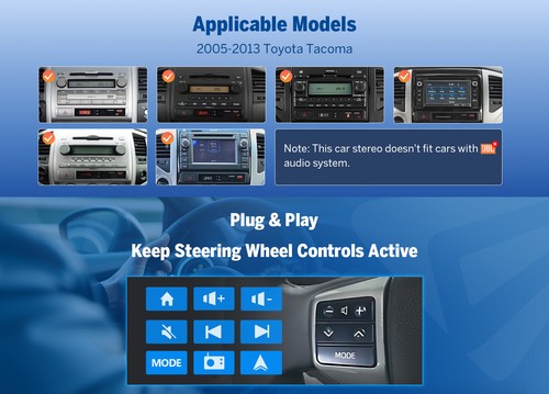 For Toyota Tacoma 2005-2013 Android 13 Car Radio Stereo GPS Sat Navi CarPlay SWC - Picture 3 of 24