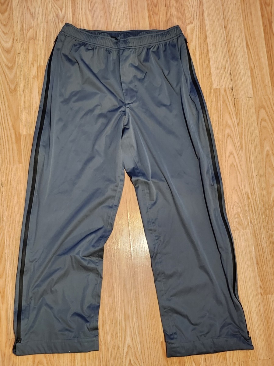 Mens Walter Hagen Mediun Dark Gray Black Waterproof Golf Rain Pants Side Zip