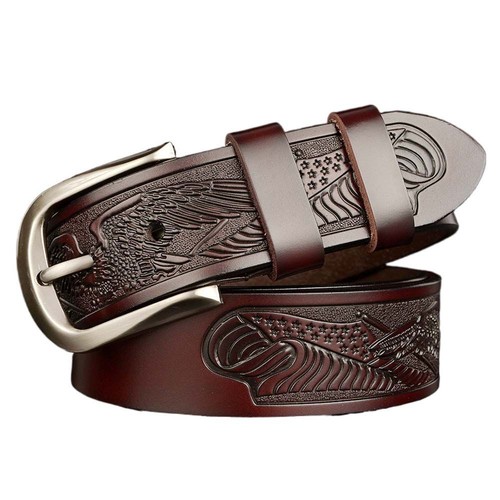 Cowskin Cowboy Buckle Waistband Men Belts Genuine Leather Belts Men Waist Strap - Bild 18 von 39