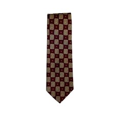 Robert Talbott Best of Class Tie Red Gold Geometric 100% Silk Made In USA