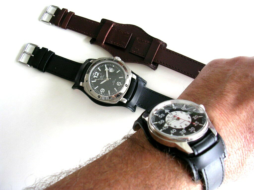 10mm Open End BUND Aviator Pilot Flieger Strap IW SUISSE 12 14 16 18 19 20  22 24 - Foto 5
