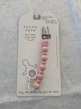 NEW Tunno Tots Pink Pacifier Clip 