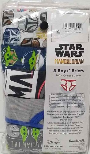 Star Wars 5 Briefs Mandalorian Size 4 (LOC TUB G-14) - Picture 3 of 3