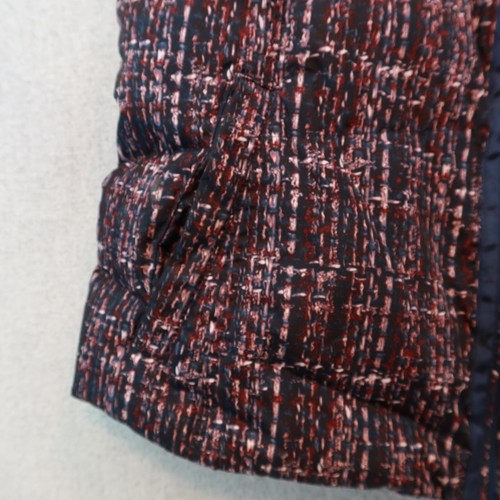 Chaleco acolchado LANDS END patrón de puntada púrpura cremallera frontal con bolsillos, talla M 10-12 - Imagen 7 de 9