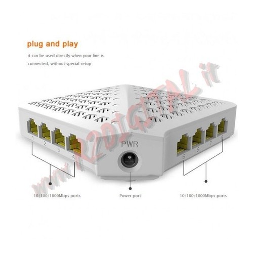 Switch Hub Tenda SG80 – 8 Ports – 10/100/1000 Mbps – Gigabit Ethernet – Neuf