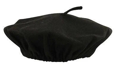 HENBRANDT BARETT FRANZÖSISCHE HERREN SCHWARZE MÜTZE FLACHE KAPPE UNISEX MIME SCHICKKLEID ZUBEHÖR EINHEITSGRÖSSE