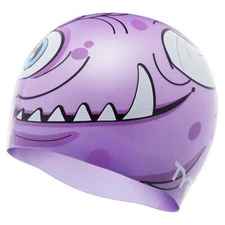 NEW TYR Swimming Silicone Swim Cap Monster Purple
