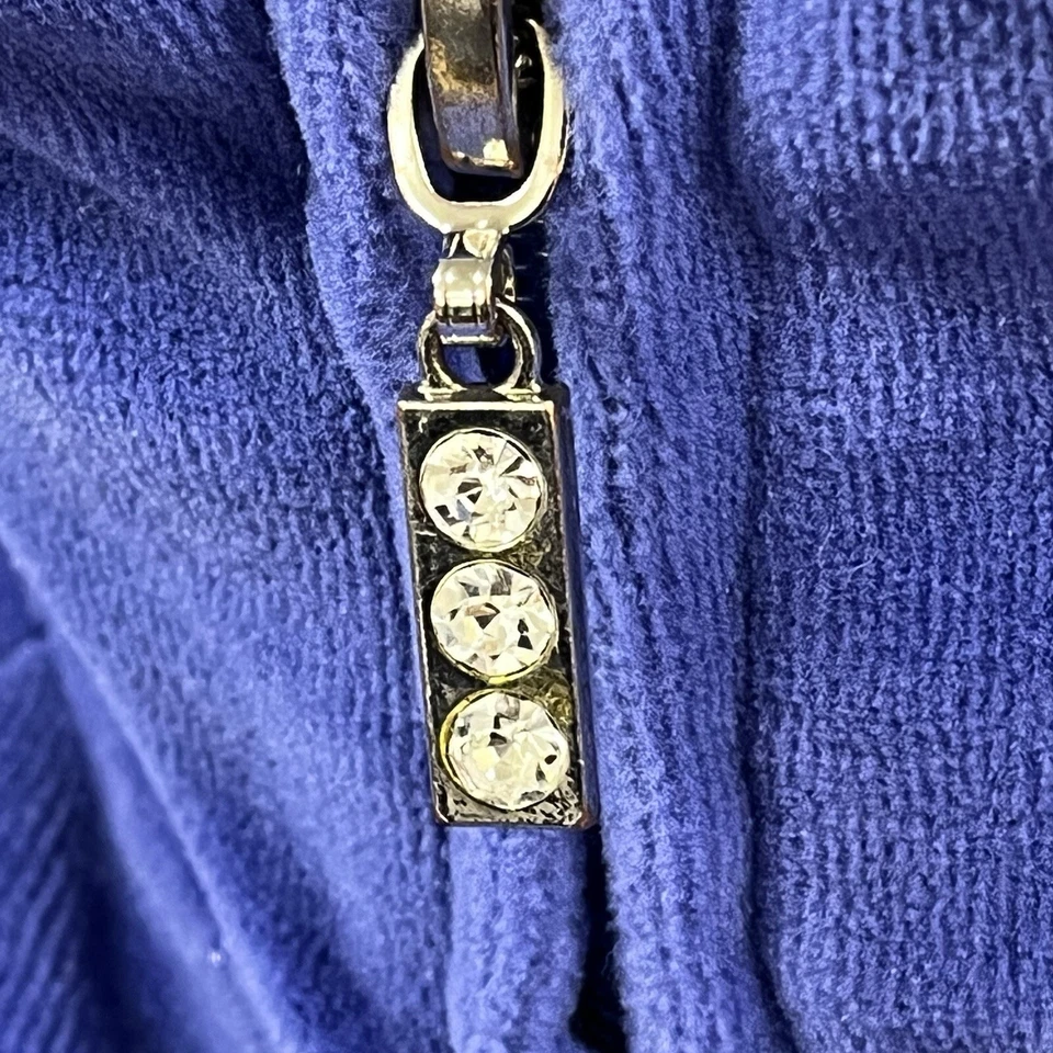 Quacker Factory Fleece Vest Womens XL Purple White Gemstones Full Zip - Image 3 of 4