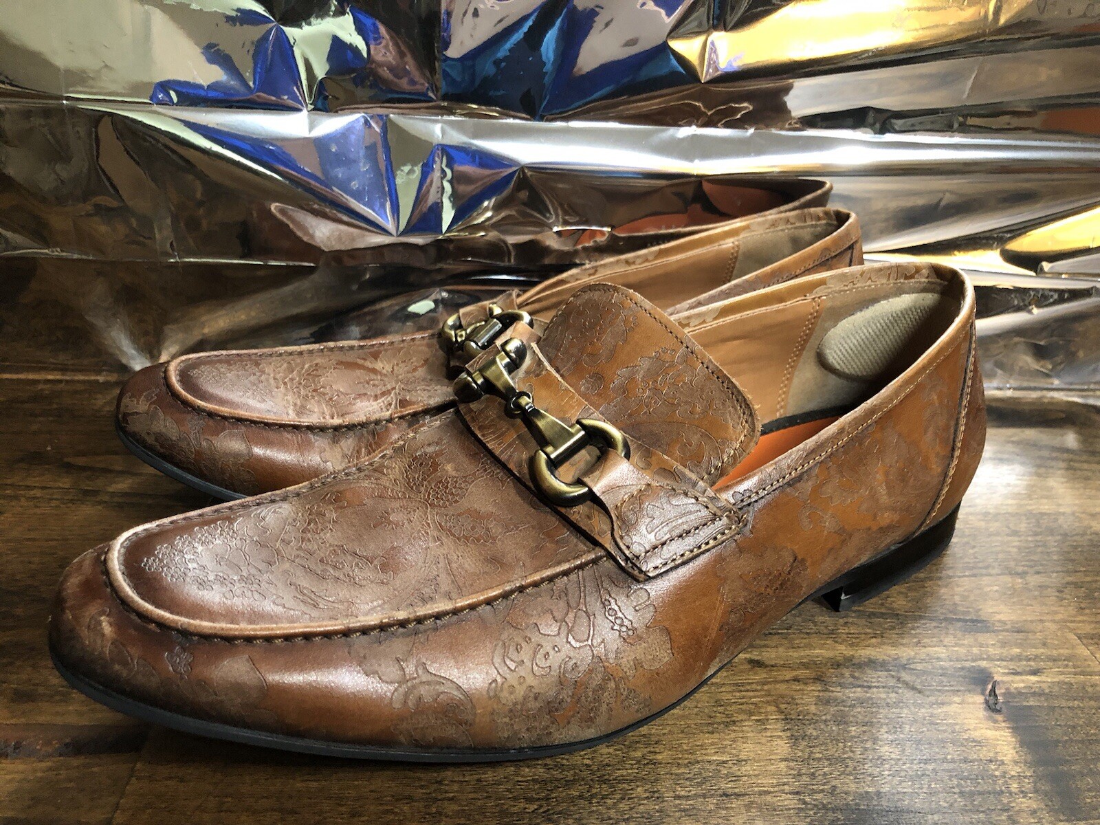 SAOLA Scarpe eleganti mocassino uomo TALLIA Patritzio in rilievo usate taglia USA: 13”