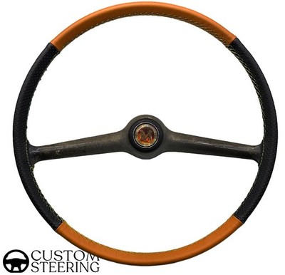 FÜR SINGER GAZELLE 56-70 ORANGE & SCHWARZ PERFOR LEDERLENKRADBEZUG