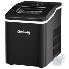 Portable Ice Maker Machine Countertop 26Lbs/24H Self-cleaning w/ Scoop Black