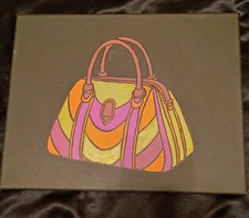 Fashion Handbag Art On Canvas Acrylic Painting Wall Decor 11x14"