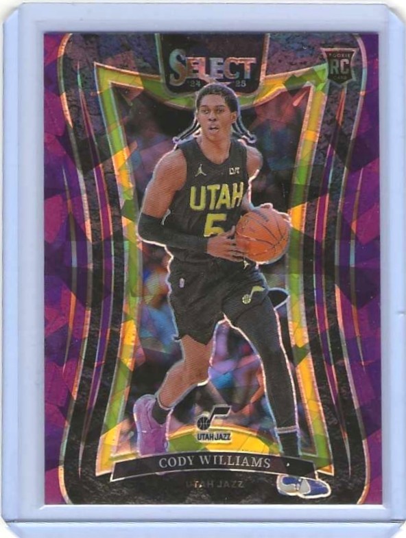 2024-25 Panini - Mezzanine Cody Williams #394 Purple Cracked Ice Prizm /99 (RC)