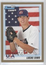 2010 Bowman Draft Draft Picks Gold Lucas Sims #BDPP109 4k8