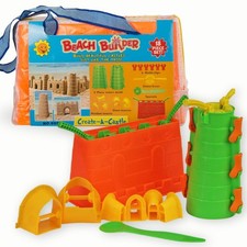 18pcs Sand Castle Mold Set Beach Toy Plastic Building Kit for Kids Outdoor Play