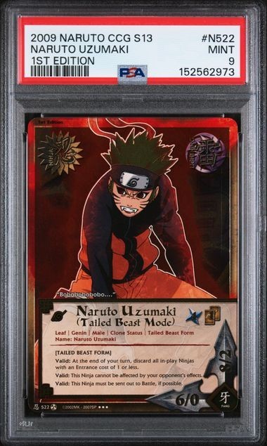 2009 Naruto CCG Fateful Reunion Naruto Uzumaki N522 Tailed Beast 1st Ed PSA 9 view 2