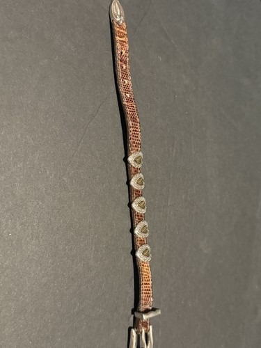 Retired Brighton Silver & Gold Heart Leather Bracelet