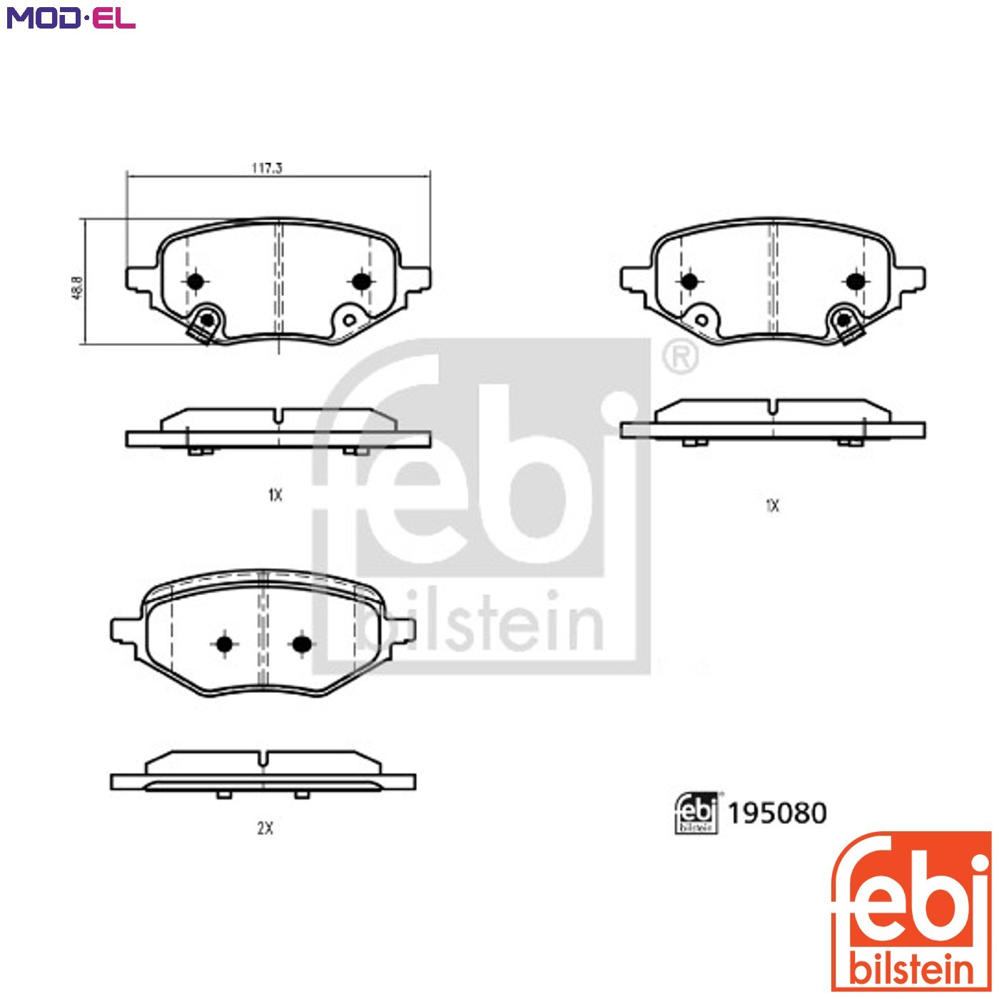 BRAKE PAD SET DISC BRAKE 195080 FOR MG 15E4E 1.5L 4cyl MG HS
