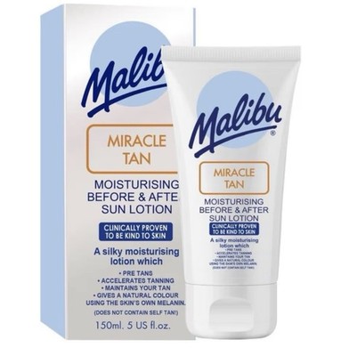 Malibu Miracle Bräunungslotion vor und nach der Sonne Feuchtigkeitslotion mit Aloe