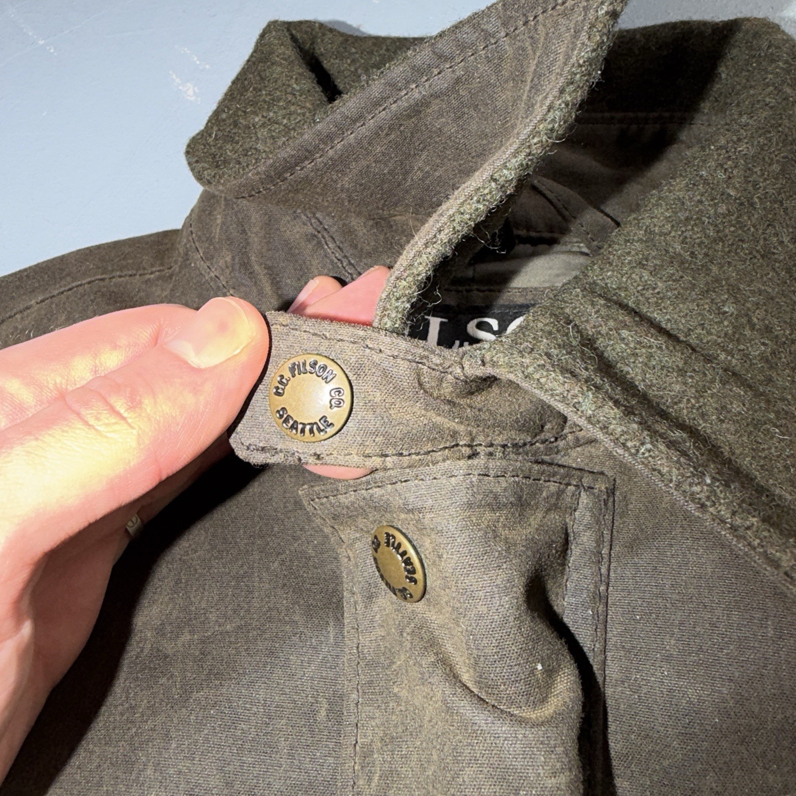 Filson Waxed Trench Coat Size XS Olive Oil Cloth Jacket Rare Mint Condition image 8