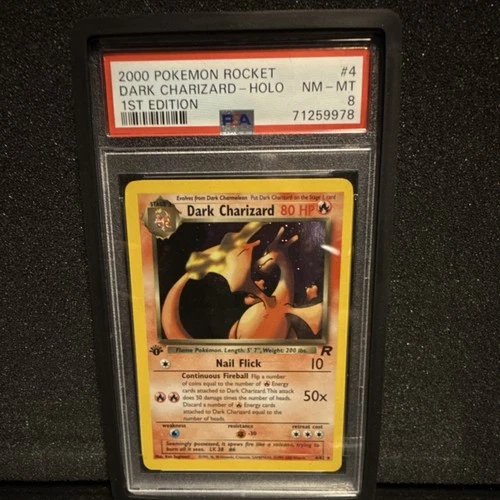 Pokémon TCG Dark Charizard Team Rocket 4/82 1st Edition Holo Rare PSA 8