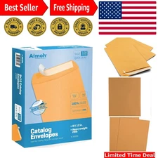Secure 9x12 Brown Kraft Self-Seal Envelopes - 100 Count for Professional Use
