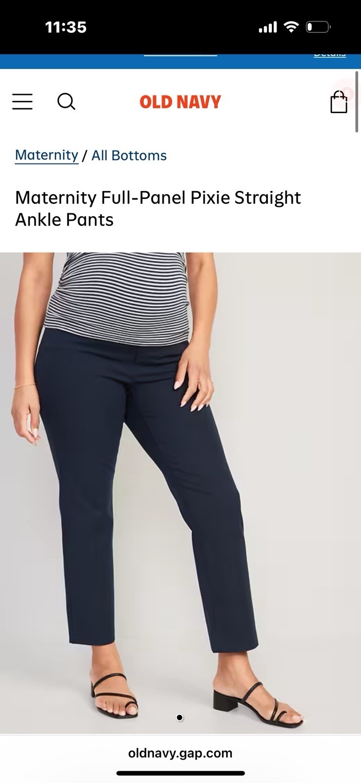 Maternity Full-Panel Pixie Straight Ankle Pants - image 2