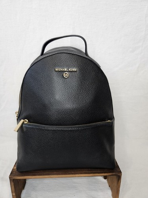 #ad Michael Kors Black Pebbled Rhea Medium Backpack Purse $44.99