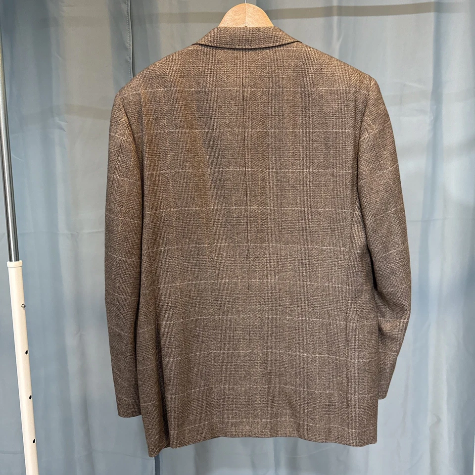 Canali Proposta Sports Coat, EU52R, Brown Windowpane, Silk/Cashmere - Image 2 of 4