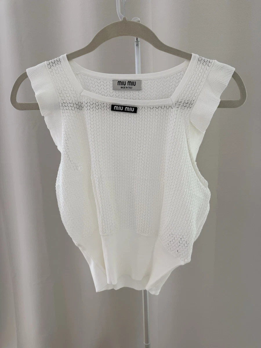 miu miu メッシュタンクトップ ホワイト Women's Tank Tops Miu Miu for sale - eBay