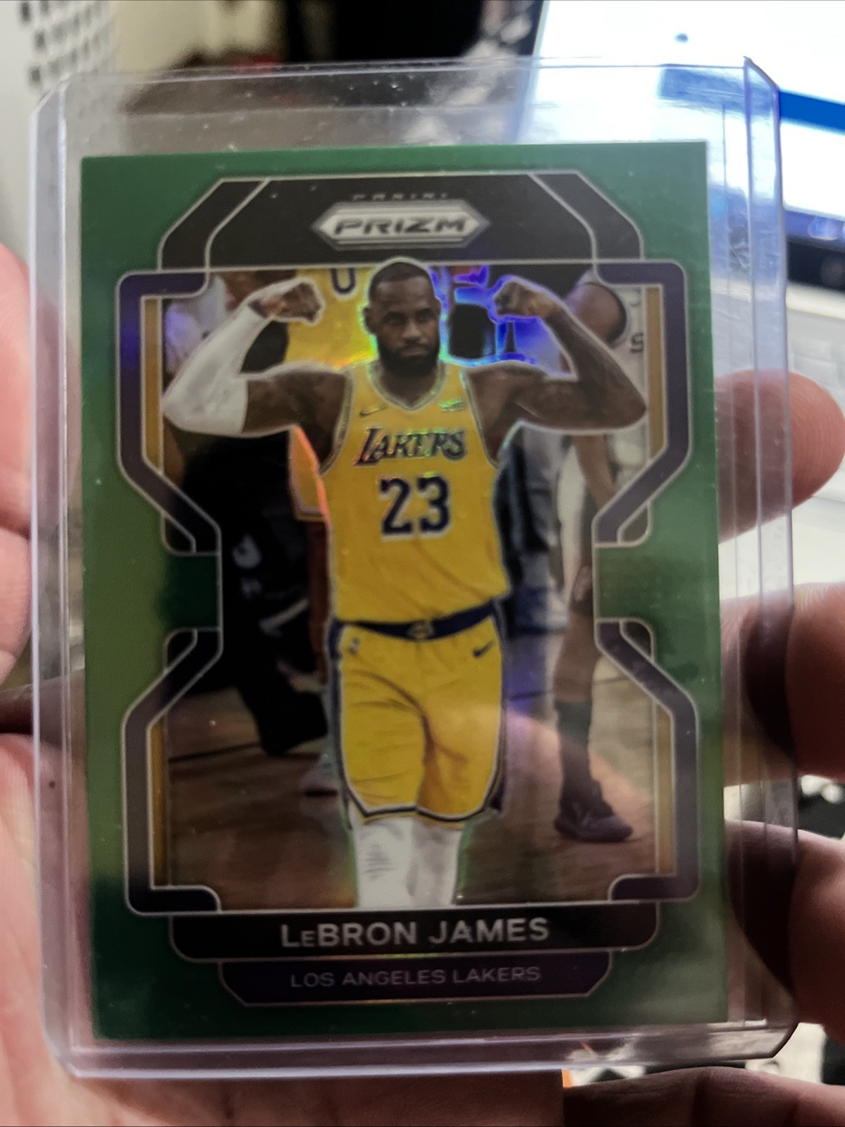 2021-22 LeBron James Green Prizm #91 Los Angeles Lakers