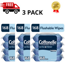 Cottonelle Ultra Fresh Flushable Wet Wipes, 4 Flip-Top Packs, 3 Pack