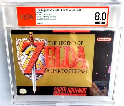 ZELDA LINK TO THE PAST WATA Graded PSA 8.0 CIB Complete Box Super Nintendo SNES!