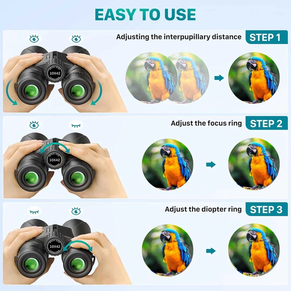12x42 HD Binoculars for Adults High Powered for Bird Watching with Phone Adapter - Image 4 of 4