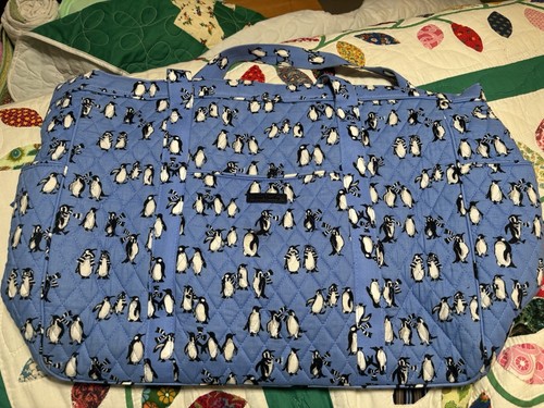 Vera Bradley Playful Penguins Blue Get Carried Away Tote