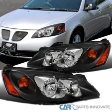 Fits 05-10 Pontiac G6 Black Headlights Head Lamps Corner Signal Lamps Left+Right