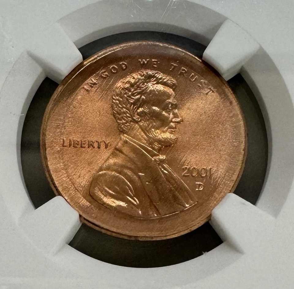2001 D 1C Lincoln Cent Mint Error NGC MS 66 RD Multi Struck Broadstruck Rare! - Image 2 of 4