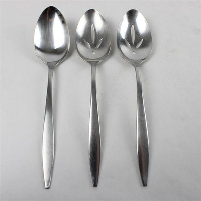 Set Aus 3 Oneida Tone Edelstahl Kuchengabeln Mit Durchbruch & 1 Esslöffel