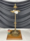 RESTORED Large Antique Vtg Arts & Crafts Deco Table Lamp For Stained Glass Shade