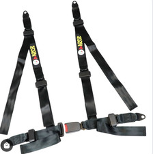 Monza Racing Harness 4 Point 2 Straps - Buckle Ece Adr Approved Black