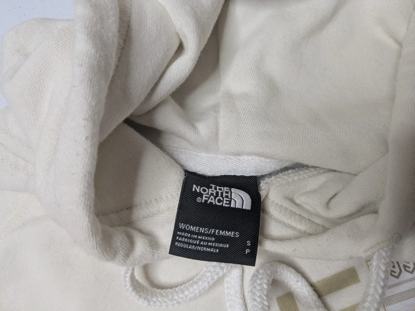 OFF WHITE The North Face Felpa con Cappuccio Donna S Bianco Panna Grafica Manica Lunga