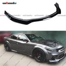 For 2020-23 Dodge Charger SRT Widebody Hellcat Scat Gloss Black Front Bumper Lip